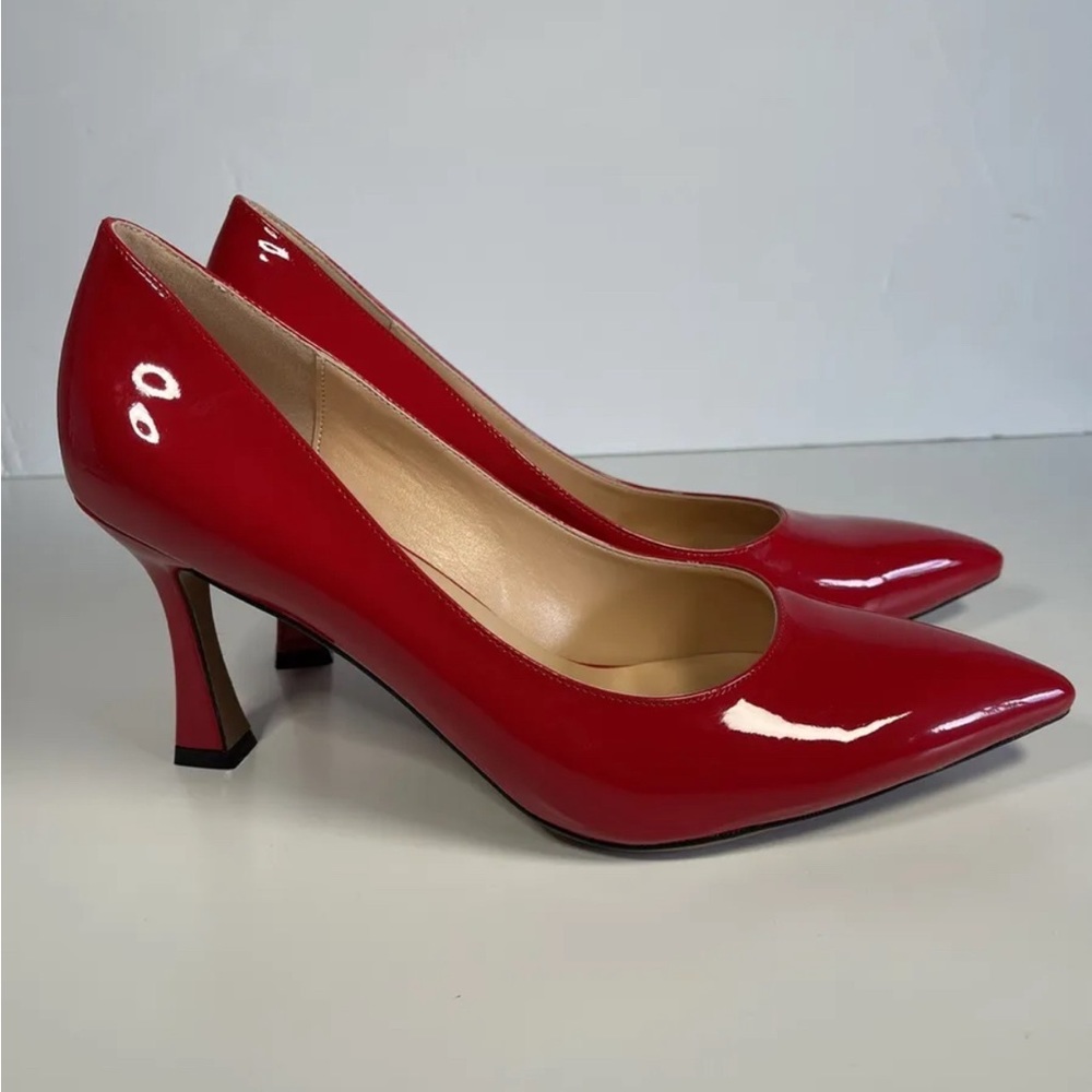 Skysterry Red Patent Pointed Spool Heel, Women’s Size 10/ EU 41, New